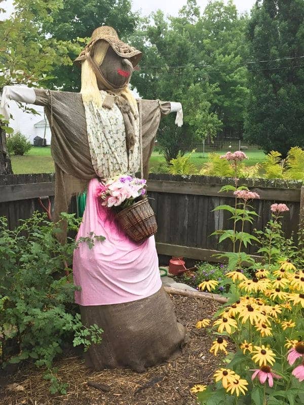 Rustic Flower Basket Scarecrow