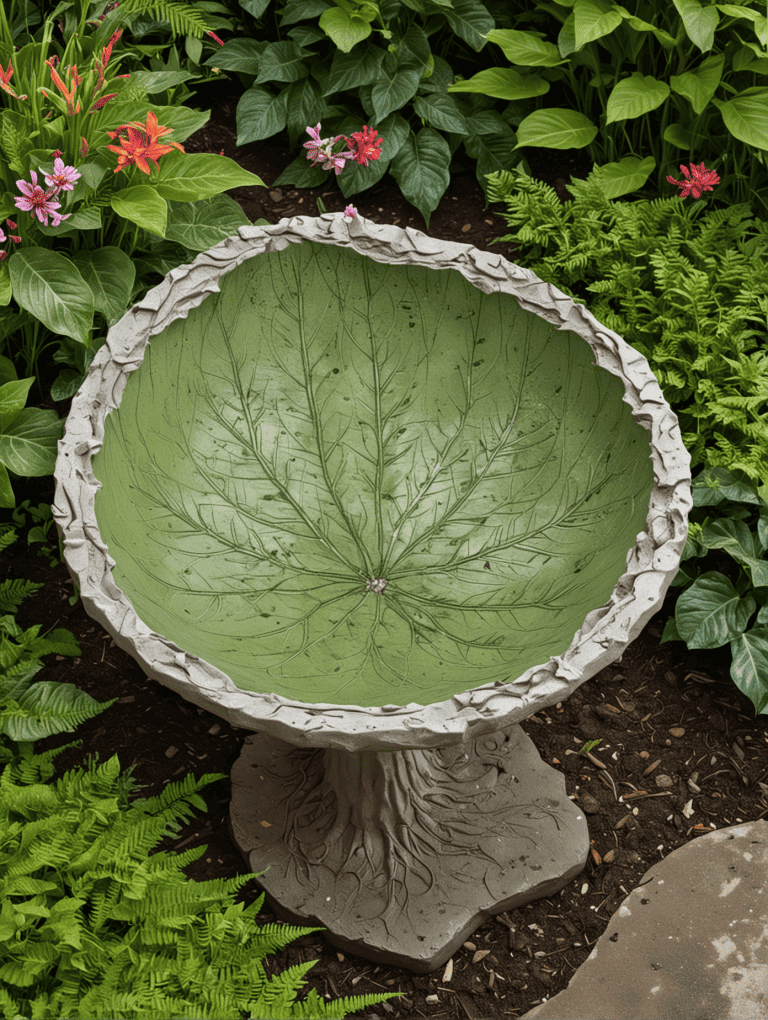 Nature-Inspired Leaf Birdbath