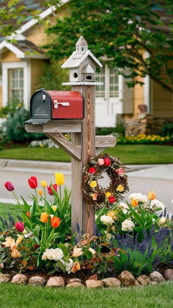 Charming Birdhouse Mailbox Design