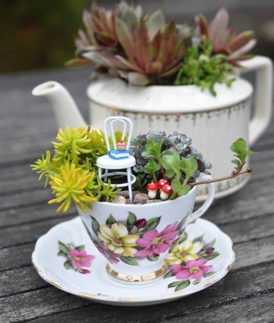 Miniature Garden Tea Party