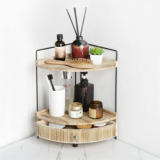 Stylish Corner Vanity Organization