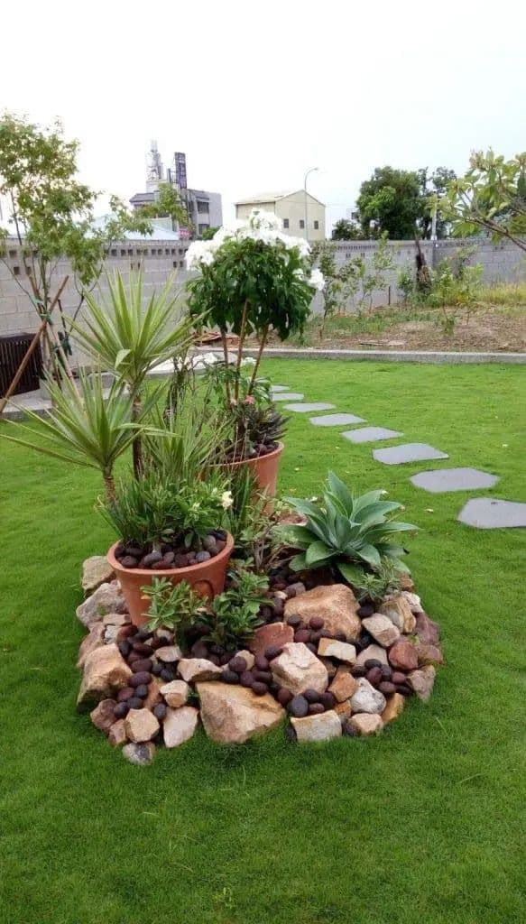 Elegant Pot and Rock Garden