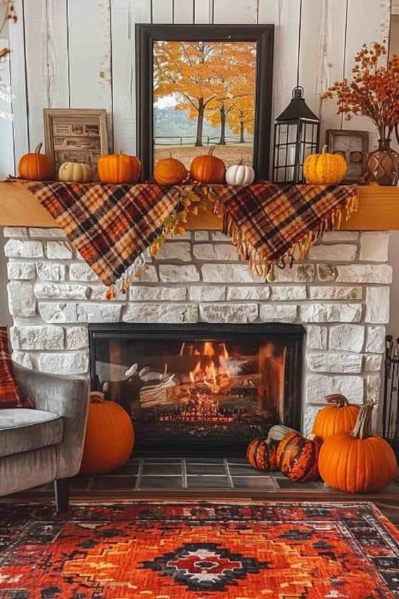 Plaid Pumpkin Hearth