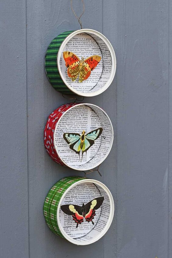 Whimsical Butterfly Tin Art