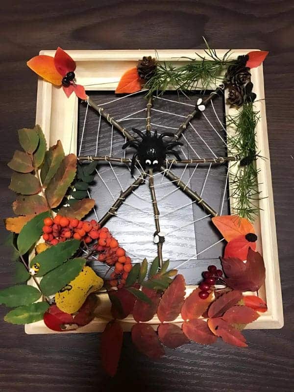 Framed Fall Spiderweb Magic