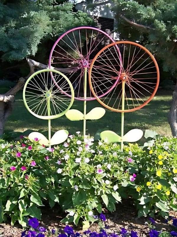 Whimsical Wheel Flower Garden