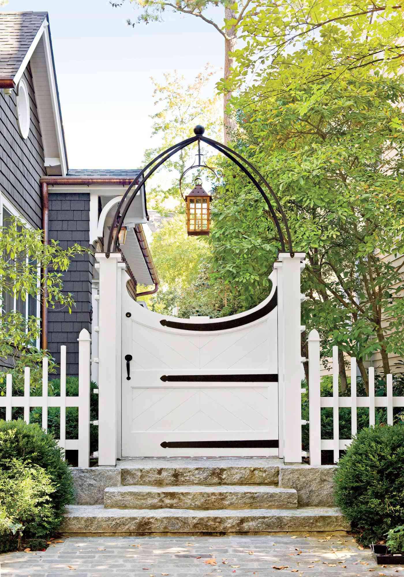 Lantern-Topped Garden Gate