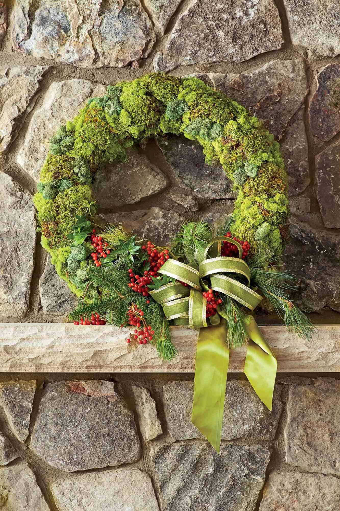 Rustic Moss Evergreen Wreath