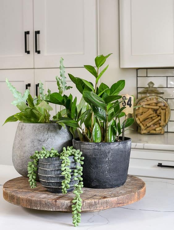 Elegant Greenery Kitchen Centerpiece