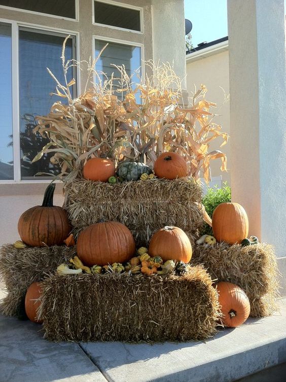 Rustic Pumpkin and Hay Bale Harvest