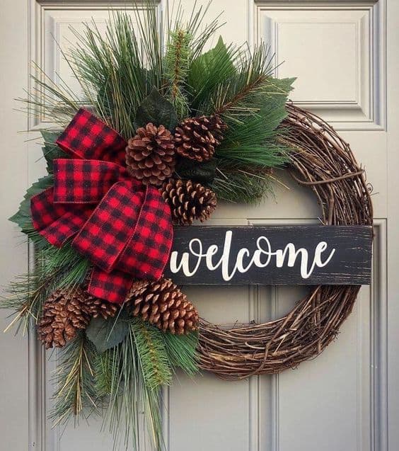 Rustic Pinecone Welcome Wreath