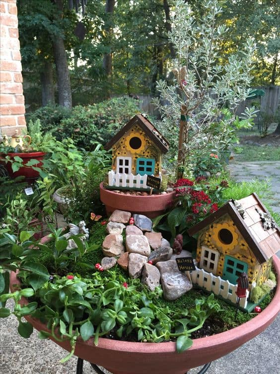 Whimsical Fairy Birdbath Garden