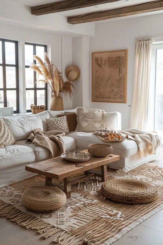 Neutral Harmony Boho Living Space