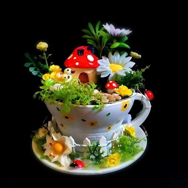 Whimsical Mushroom Cottage Garden