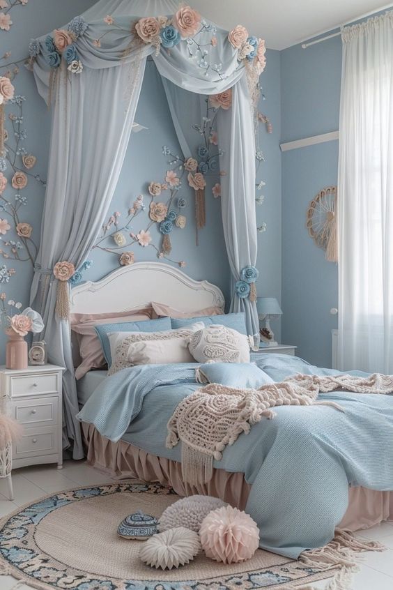 Elegant Floral Blue Haven