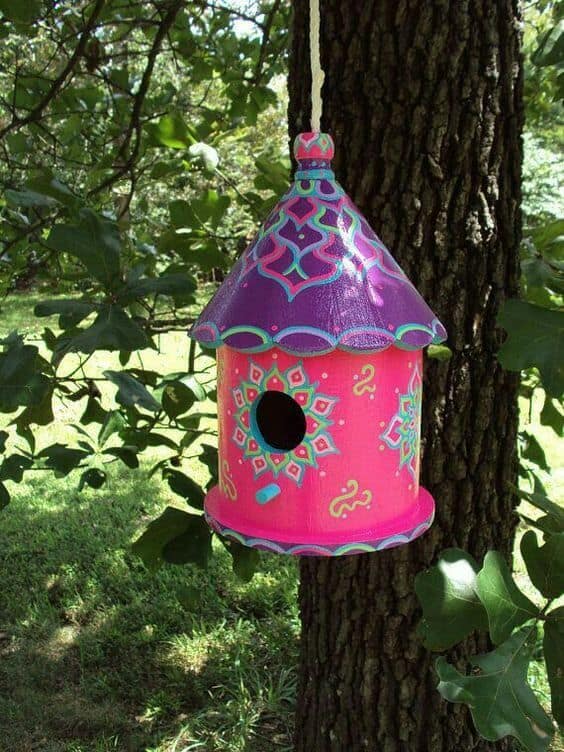 Vibrant Mandala Birdhouse