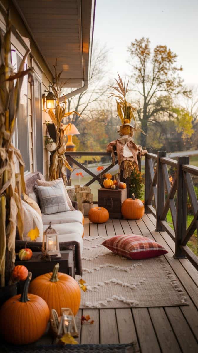 Rustic Harvest Balcony Decor