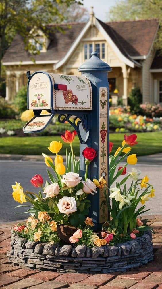 Charming Floral Mailbox Display