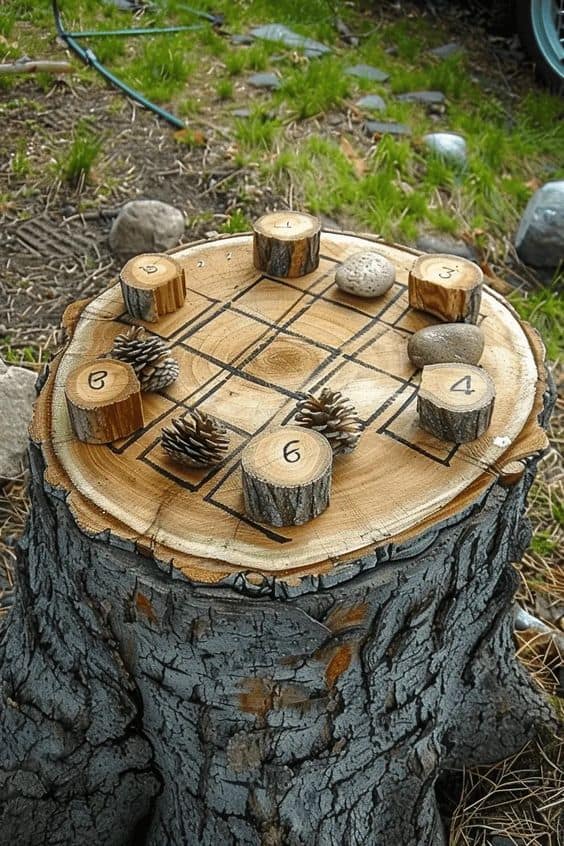 Tree Trunk Tic-Tac-Toe