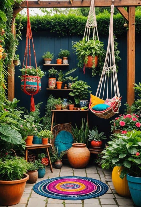 Vibrant Boho Garden Sanctuary