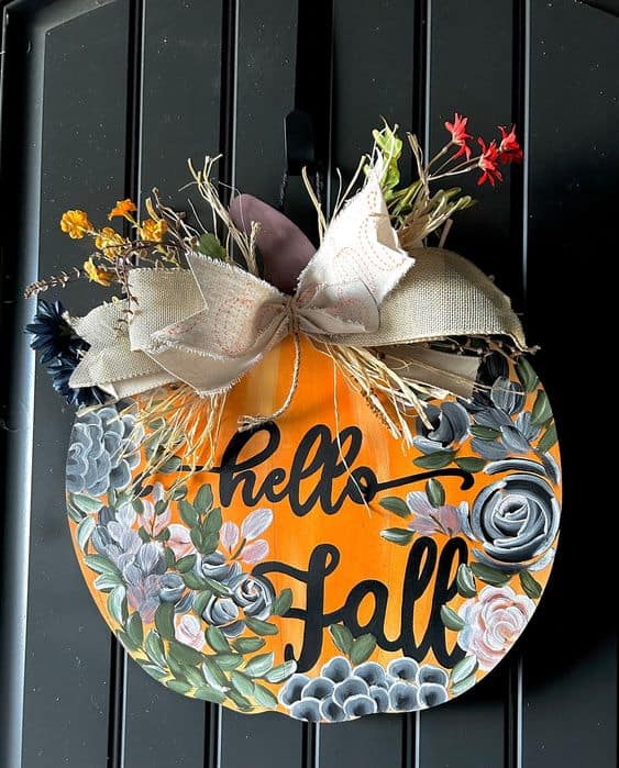 Vibrant Floral Fall Sign