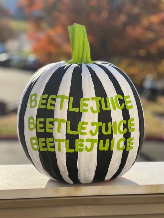 Beetlejuice-Inspired Halloween Pumpkin