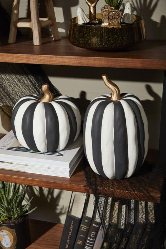 Bold Black and White Stripe Pumpkin