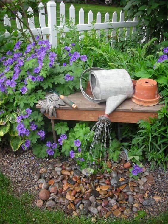 Whimsical Watering Can Fountain