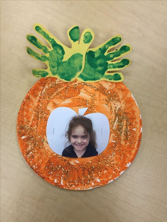 Personalized Pumpkin Handprint Frame