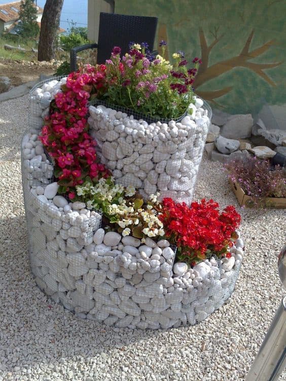 Layered Floral Rock Cascade