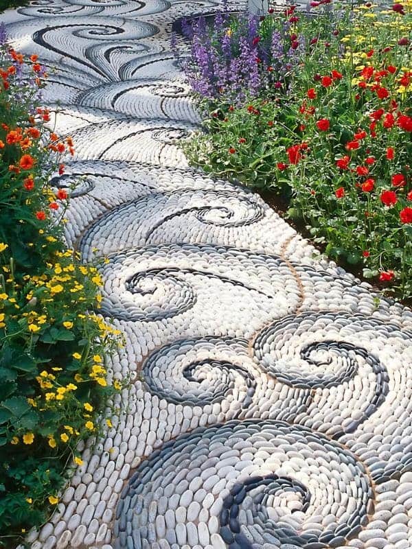 Whirling Wave Pebble Pathway