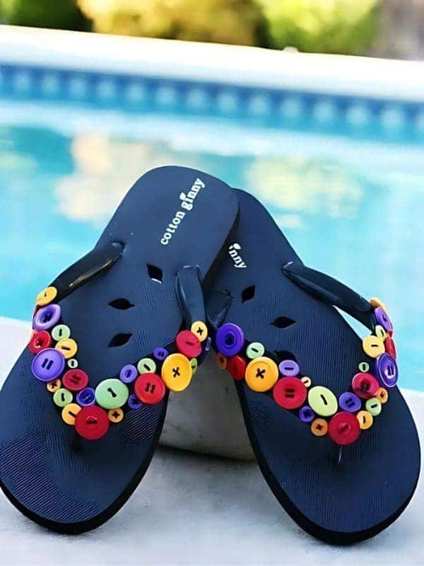 Button-Embellished Flip-Flops