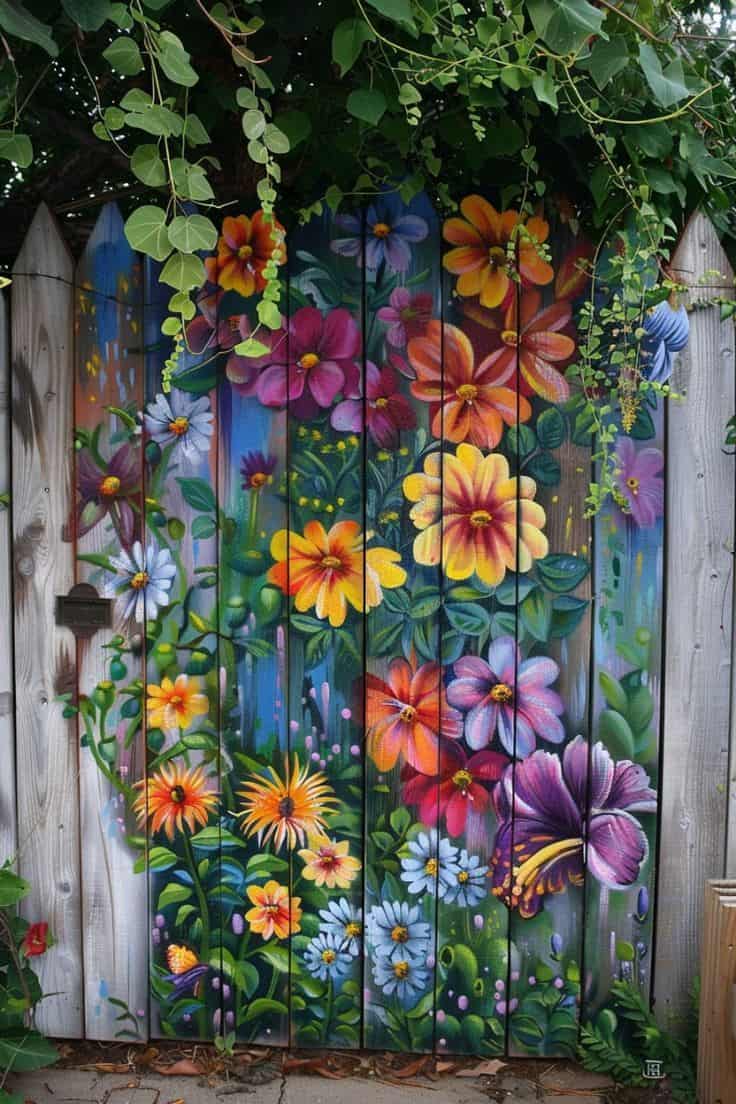 Vibrant Floral Fence