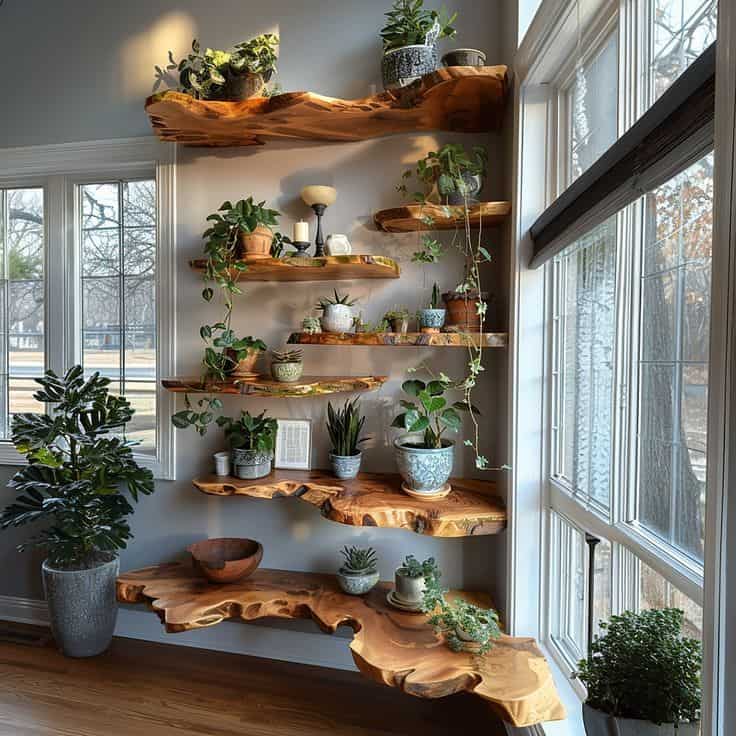 Natural Wood Floating Shelf