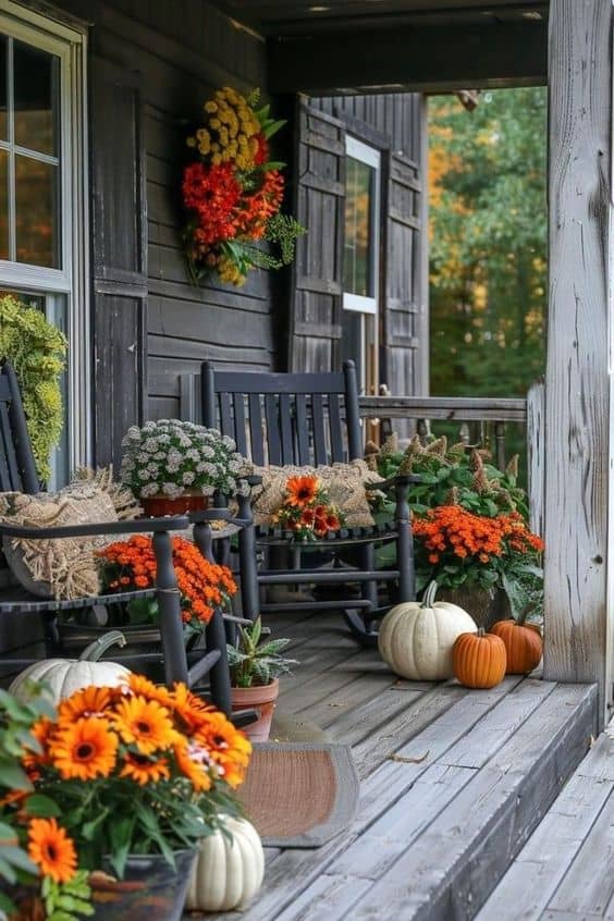 Cozy Rustic Autumn Porch