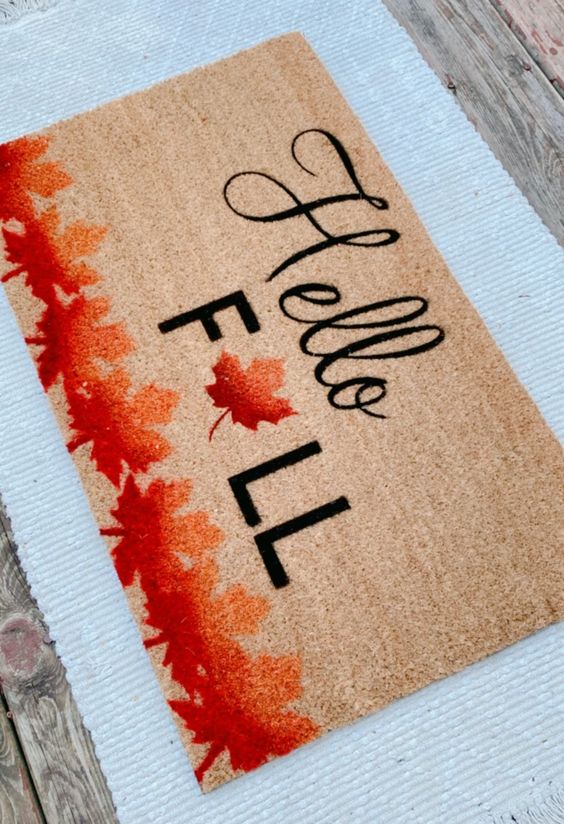 Welcoming Hello Fall Doormat