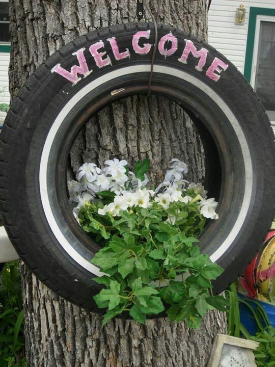 Welcoming Tire Planter