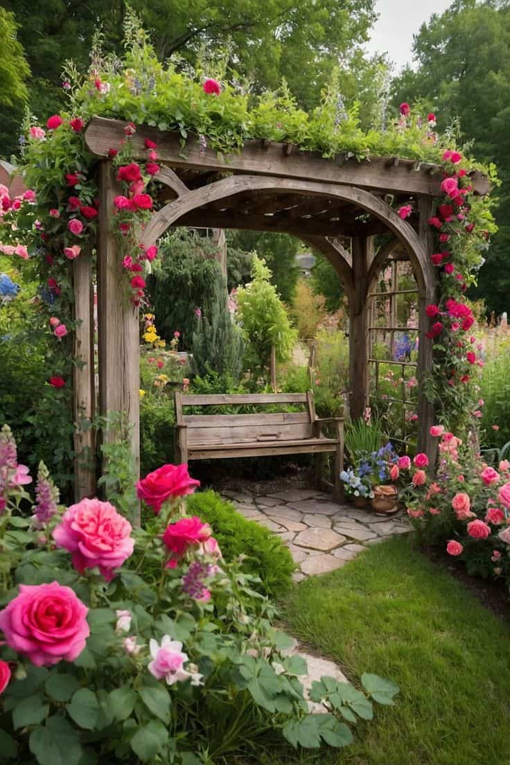 Romantic Rose-Covered Archway