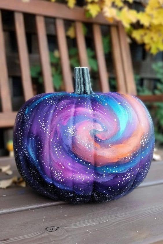 Mystical Galaxy Swirl Pumpkin