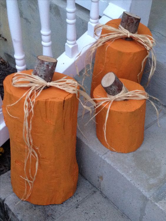 Rustic Log Pumpkins