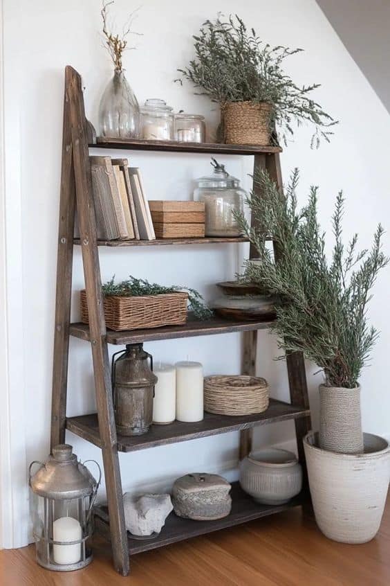 Rustic Ladder Shelving Charm