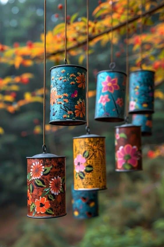 Vibrant Tin Can Wind Chimes