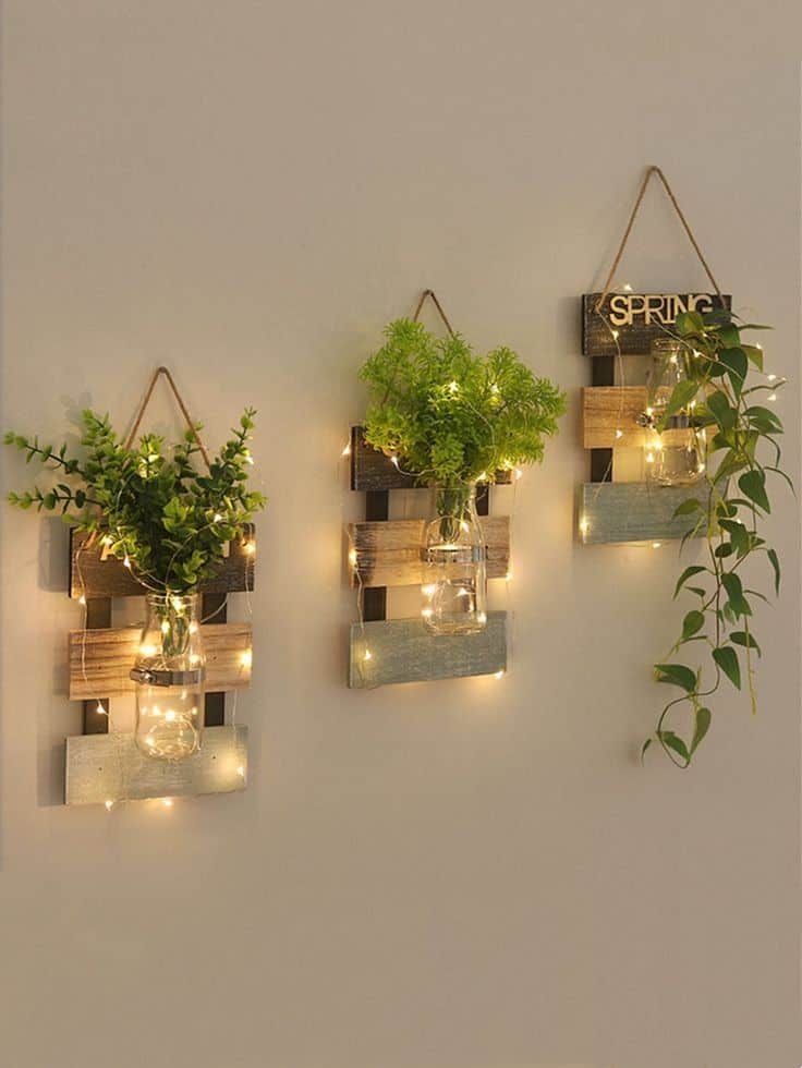 Rustic Hanging Wall Planters