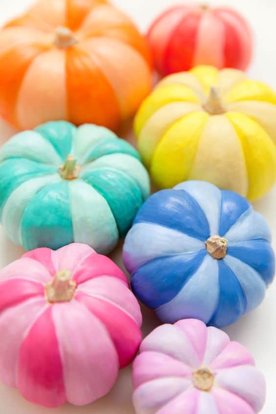 Vibrant Rainbow Ombre Pumpkins