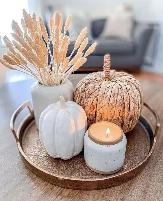 Cozy Minimalist Autumn Tray Decor