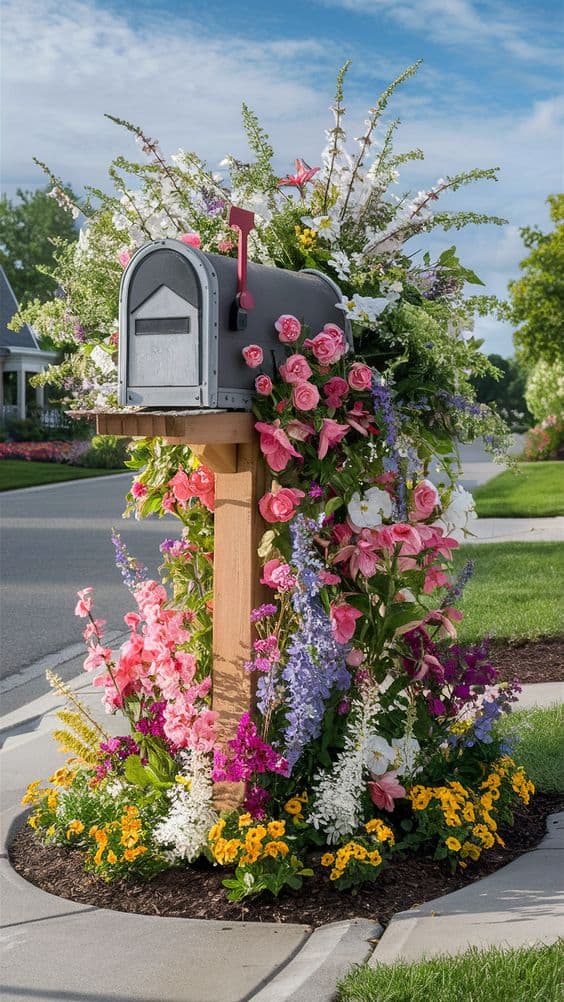 Floral Mailbox Garden Charm