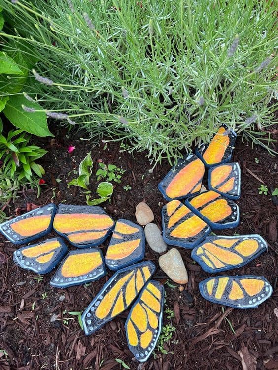 Butterfly Wing Pebble Art