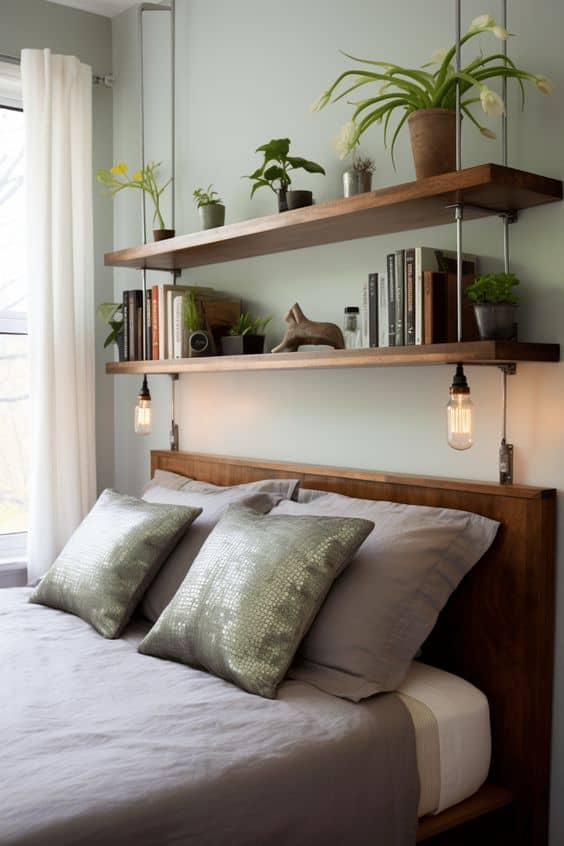 Chic Floating Shelf Headboard