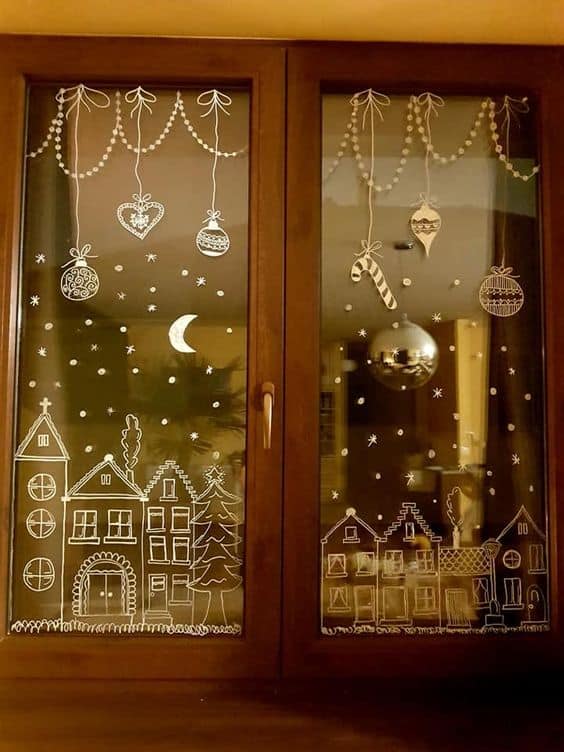 Christmas Village Window Art