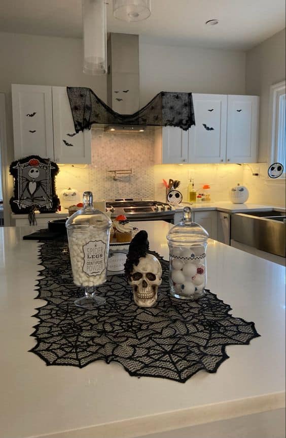 Spooky Chic Halloween Kitchen Setup